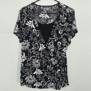 Notations Women's Crossover Blouse Buckle Tank XL